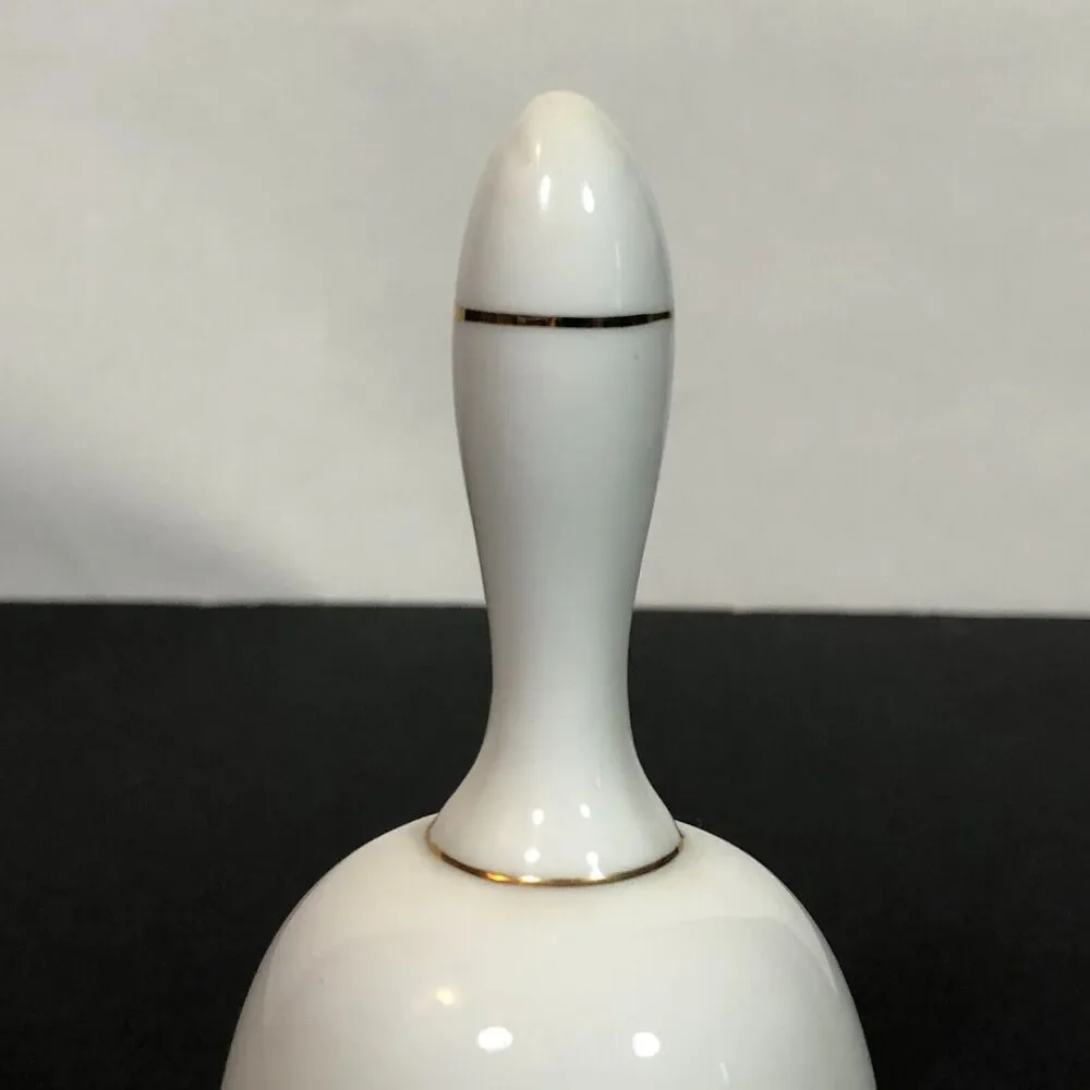 Georgia Dinner Bell Porcelain Gold Trim Scalloped Edge Peaches Vintage